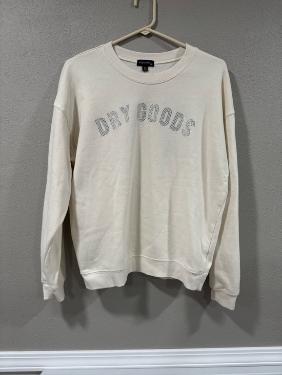 Dry Goods Tops - Dry Goods Cream Sweatshirt with Rhinestone 'DRY GOODS' Logo